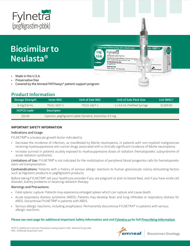 Fylnetra pegfilgrastim-pbbk product information sheet